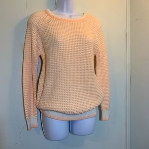 Forever 21 Peach/Pink/White/Cream Comfy & Casual Crew Knit Sweater size Small